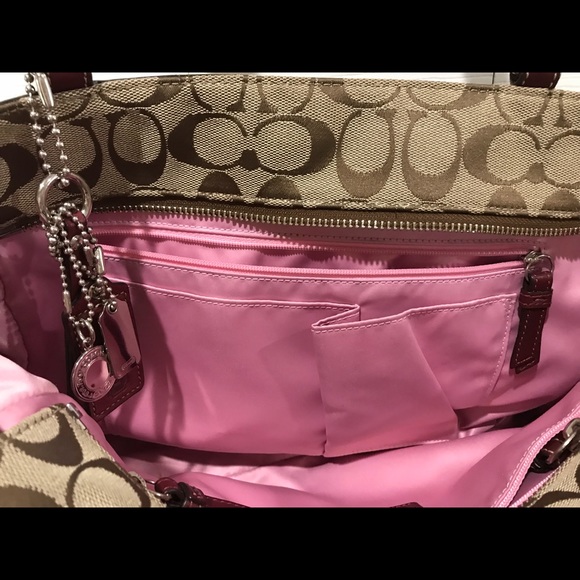 Coach Logo Purse red leather bottom - Picture 5 of 7